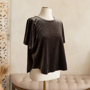 Women’s Madewell Short Sleeve Slate Velvet Top size‎ S